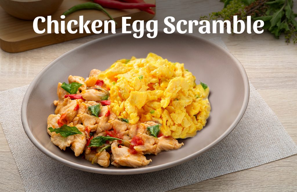 Chicken Egg Scramble as protein rich breakfast meal
